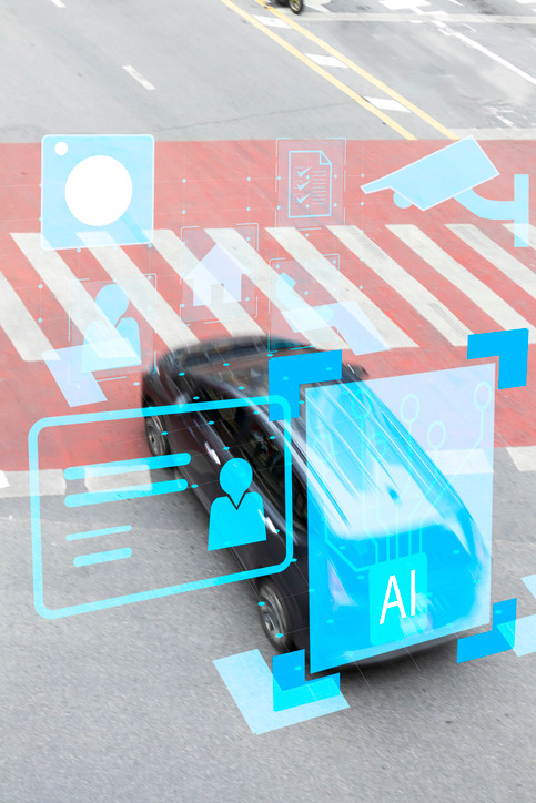 AI car inspection identifying exterior damage on a vehicle